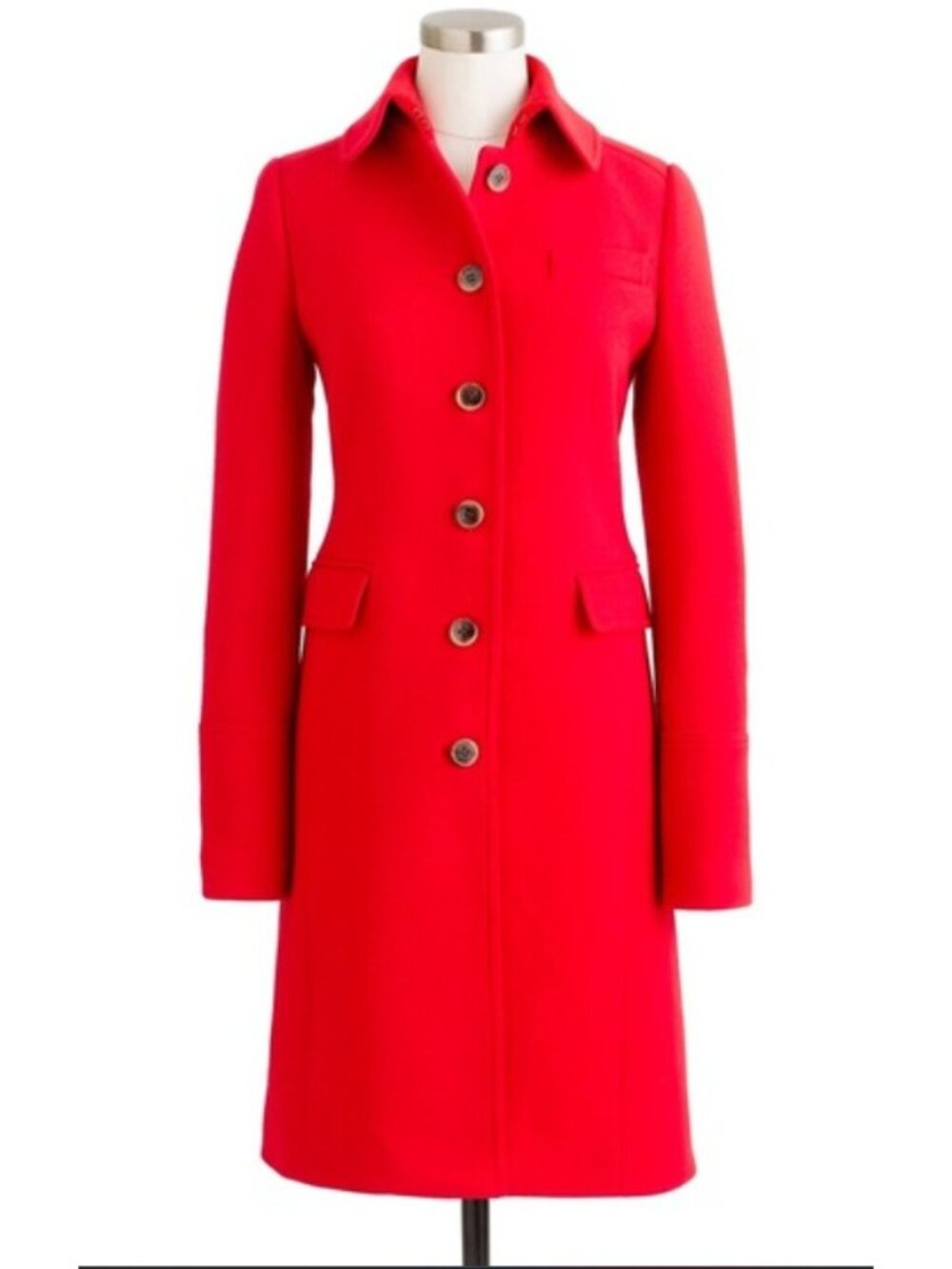 NWT J.Crew Double-cloth Metro Lady Day Coat in Bright Cerise Wool Thinsulate 12T - Picture 2 of 9